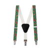 Chlapecké šle Y s koženým středem a zapínáním na klipy - 25 mm 862-4613 Zelená (Velikost výška postavy 110 - 130 cm)