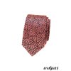 Korálová luxusní slim kravata se vzorem - Listy