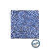 Modrý hedvábný kapesníček do saka s přírodním vzorem