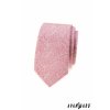 Pudrová luxusní slim pánská kravata s bílým vzorem