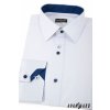 Bílá pánská společenská slim fit košile, dl. ruk., 125-0175