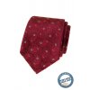 Bordó hedvábná pánská kravata s květy + dárková krabička