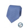 Modrá hedvábná pánská kravata se vzorem + dárková krabička