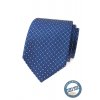 Modrá hedvábná pánská kravata se vzorkem + dárková krabička