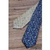 Modrá pánská slim kravata se světlým vzorem