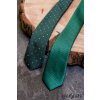 Zelená pánská slim kravata s vroubkovanou strukturou