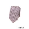 Pudrová luxusní pánská slim kravata s klikatým vzorem