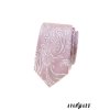 Světle růžová luxusní pánská slim kravata se vzorem