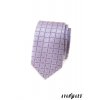 Lila luxusní pánská kravata s mřížkou