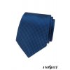 Tmavě modrá pánská kravata s šachovnicovým vzorem