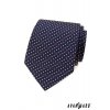Velmi tmavě modrá luxusní pánská kravata s tečkami