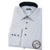 Bílá pánská slim fit košile se vzorem, dl.rukáv 107-0123
