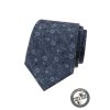 Modrá luxusní pánská kravata s květy