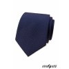 Tmavě modrá luxusní pánská kravata s červenými puntíčky