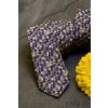 Šedo-žlutá luxusní pánská slim kravata