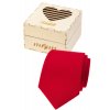 Červená luxusní pánská kravata v dřevěné dárkové krabičce  – Svědek