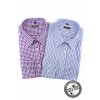 Pánská bílá košile s jemnými fialovými kostkami SLIM FIT dl.rukáv 113-0210