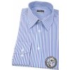 Pánská světle modrá luxusní košile s fialovými a modrými pruhy SLIM FIT dl.rukáv 113-159