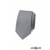 Světle šedá luxusní pánská slim kravata s puntíky stejné barvy
