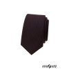 Velmi tmavě hnědá luxusní pánská slim kravata s vroubkovanou strukturou