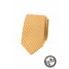Žlutá bavlněná luxusní pánská slim kravata se vzorem