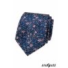 Tmavě modrá luxusní pánská kravata s pudrovými květy