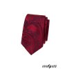 Tmavě červená luxusní pánská slim kravata se vzorem