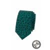 Petrol zelená luxusní pánská slim kravata se vzorem
