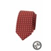 Skořicově hnědá luxusní pánská slim kravata s puntíky