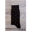 Černá dárková sada pánský motýlek + pánské ponožky s červenými puntíky