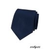 Tmavě modrá pánská kravata s proužkovanou strukturou v dřevěné dárkové krabičce – Ženich