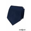 Tmavě modrá pánská kravata s proužkovanou strukturou v dřevěné dárkové krabičce – Pro dědečka