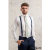 Smetanová bavlněná luxusní pánská kravata s vánočním vzorem