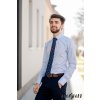 Světle modrá pánská slim fit košile s kostkovaným vzorem 107-4963