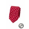 Červená bavlněná luxusní pánská slim kravata se vzorem
