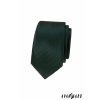 Tmavě zelená luxusní pánská slim kravata s nenápadným vzorem