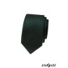 Tmavě zelená luxusní pánská slim kravata s květy