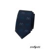 Velmi tmavě modrá luxusní pánská slim kravata se vzorem – Kolo