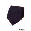 Tmavě modrá luxusní pánská kravata s červeným vzorkem