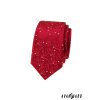 Červená luxusní pánská slim kravata s květovaným vzorem