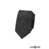 Tmavě šedá žíhaná luxusní pánská slim kravata