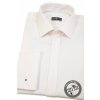Smetanová pánská slim fit košile s krytou légou na manžetové knoflíčky 133-225