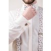 Pánská košile SLIM s krytou légou a dvojitými manžetami na manžetové knoflíčky 133-225 Smetanová/ivory (Velikost 48/194)
