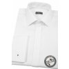 Bílá pánská slim fit košile s krytou légou na manžetové knoflíčky 133-91