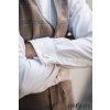 Bílá pánská slim fit košile s krytou légou na manžetové knoflíčky 133-91