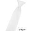 Bílá dětská kravata na gumičku s proužky (44 cm)