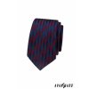 Tmavě modrá luxusní pánská kravata s vínovými proužky