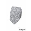 Šedá luxusní pánská slim kravata s lekníny