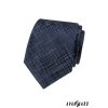 Tmavě modrá luxusní pánská kravata s nepravidelnými proužky