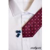 Vínová luxusní pánská slim kravata s modrými květinami